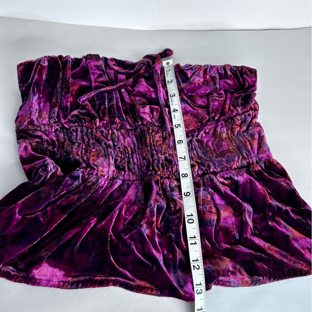 NWT Anthropologie Somerset Strapless Tube Top Blouse Size Small Floral Velvet - Picture 8 of 8